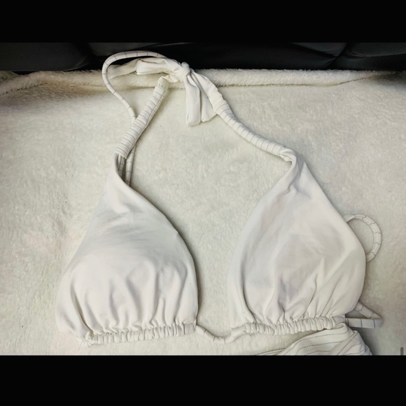 Vitamin A White with Silver Pinstripes Reversible Bikini Size 4 - Picture 8 of 8